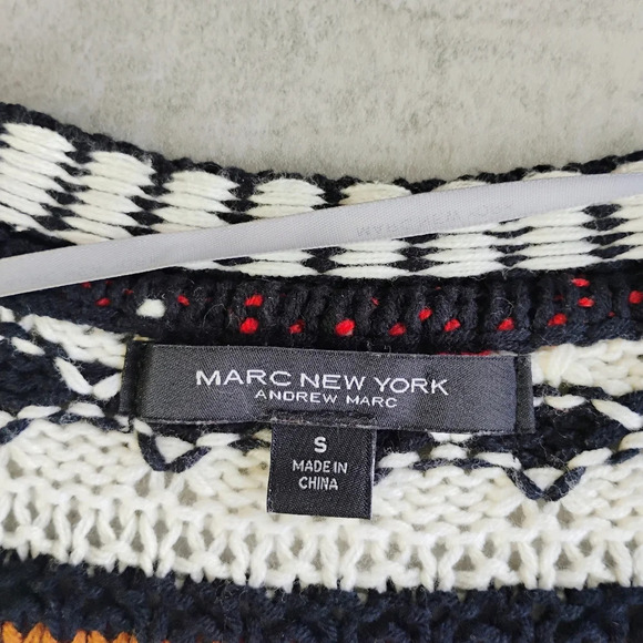 Marc New York Cable Knit Striped V Neck Cardigan Sweater Size Small Whimsigoth - Picture 7 of 14